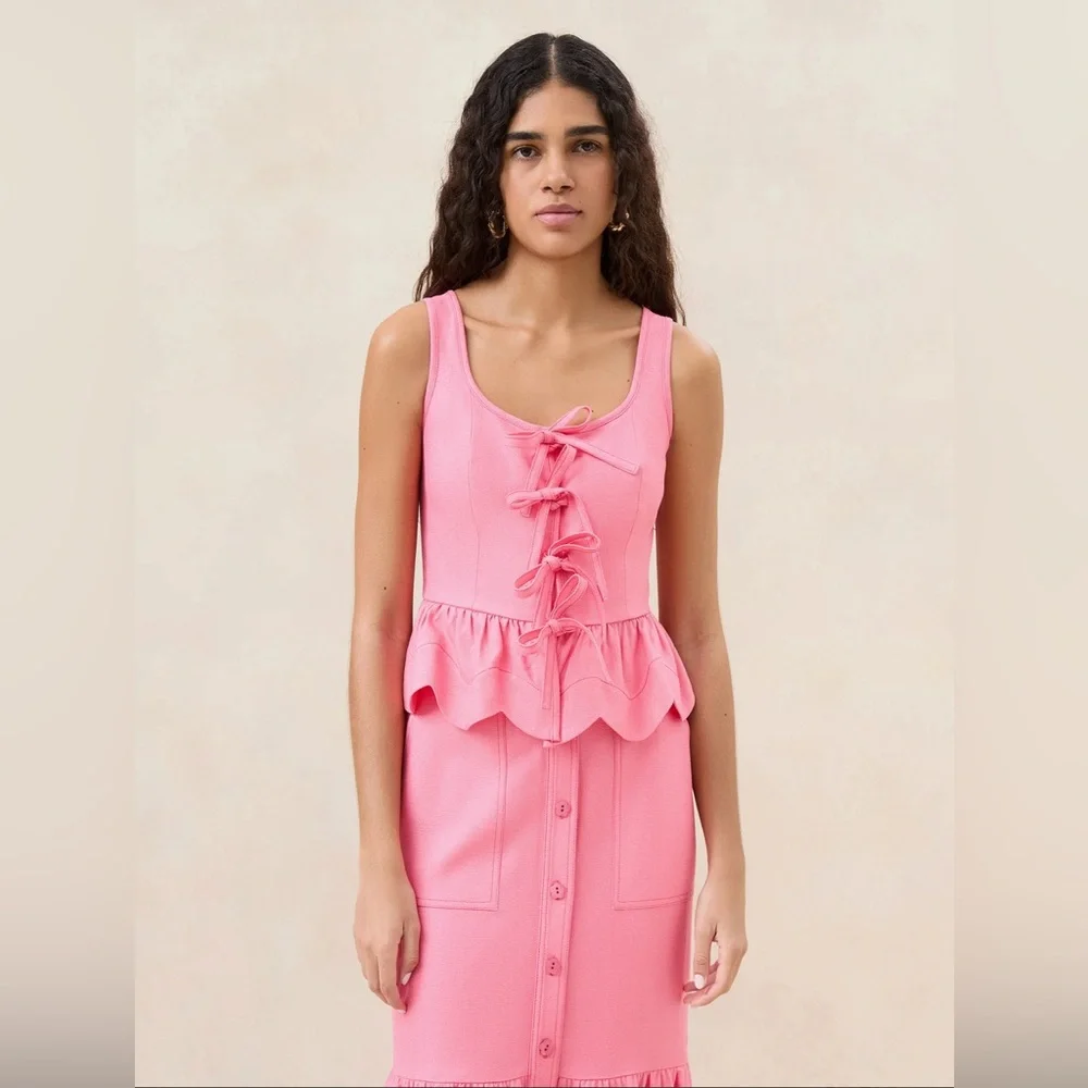 PILAR WATERMELON RUFFLE TOP - Picture 1 of 3
